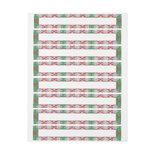 XMAS ARGYLE KNIT 1"x7.25" Wide Labels