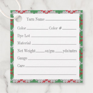 XMAS ARGYLE KNIT 2" Square Yarn Tags