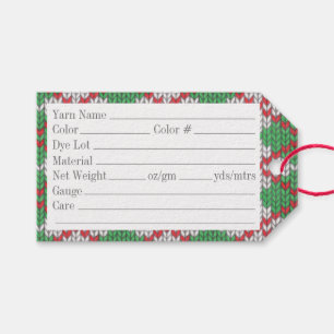 XMAS ARGYLE KNIT 3.5"x2" Yarn Tags
