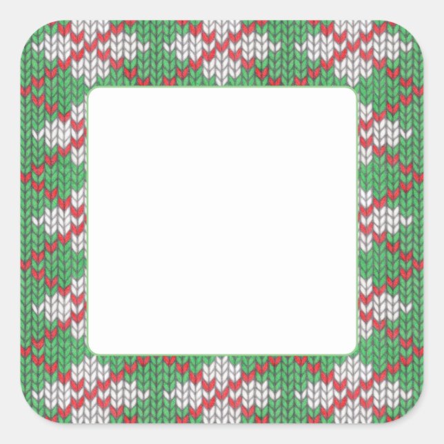 XMAS ARGYLE KNIT 3" Square Matte Stickers (Front)