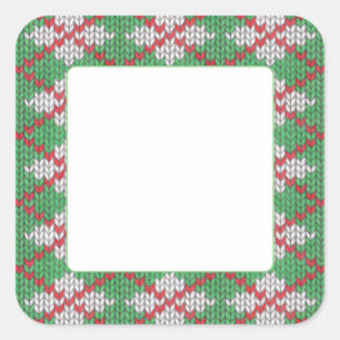 XMAS ARGYLE KNIT 3" Square Matte Stickers
