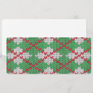 XMAS ARGYLE KNIT 4x9.25 Flat Card / Horizontal