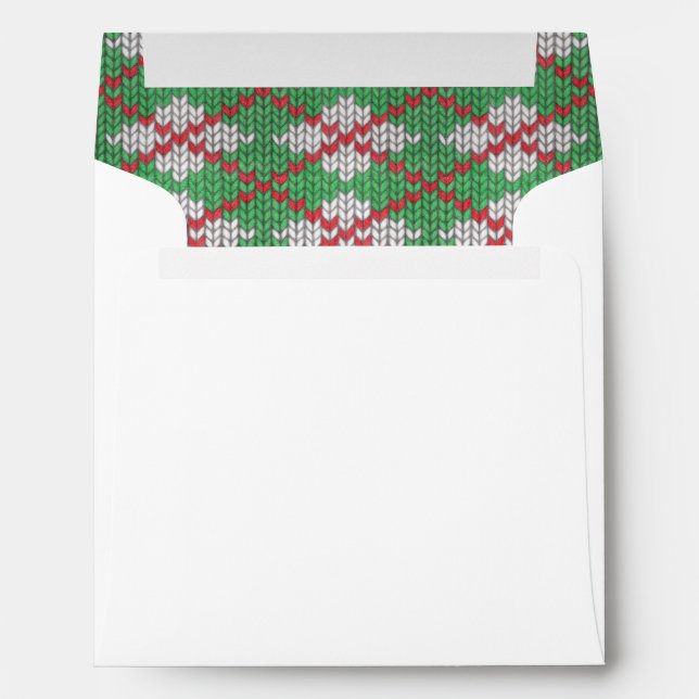 XMAS ARGYLE KNIT 5.25" Square Envelopes (Back (Bottom))