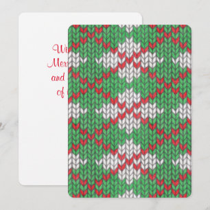XMAS ARGYLE KNIT 5x7 Flat Christmas Card