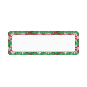 XMAS ARGYLE KNIT .75"x2.25" Labels