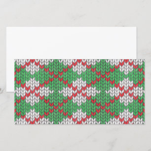 XMAS ARGYLE KNIT 8x4 Flat Card / Horizontal