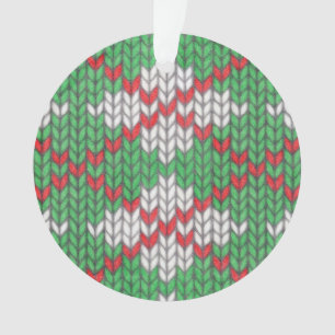 XMAS ARGYLE KNIT Acrylic Circle Ornament