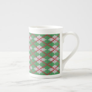 XMAS ARGYLE KNIT Bone China Mug
