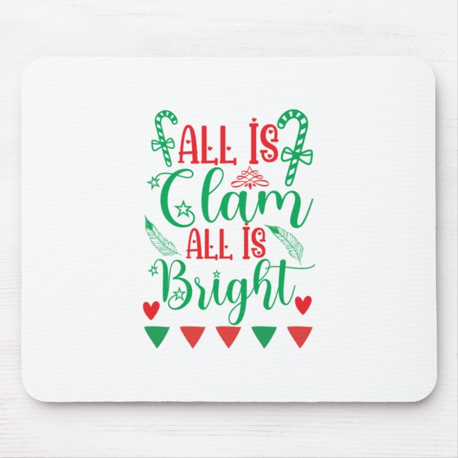 Xmas Art All Is Bright Mouse Mat (Front)
