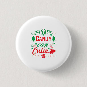 Xmas Art Candy Can Cutie 3 Cm Round Badge
