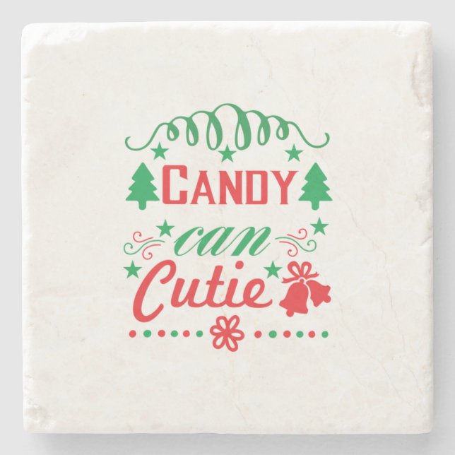 Xmas Art Candy Can Cutie Stone Coaster (Front)