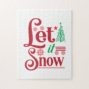 Xmas Art Let Is Snow Jigsaw Puzzle