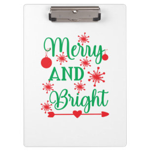 Xmas Art Merry And Bright Clipboard