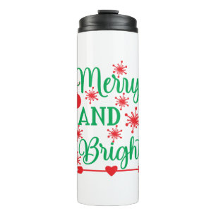 Xmas Art Merry And Bright Thermal Tumbler