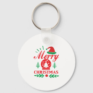 Xmas Art Merry Christmas Key Ring