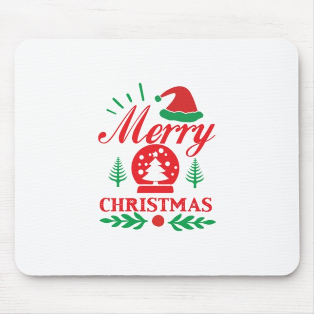 Xmas Art Merry Christmas Mouse Mat (Front)