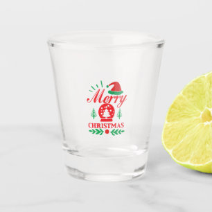 Xmas Art Merry Christmas Shot Glass