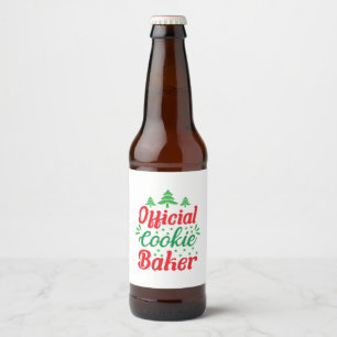 Xmas Art Official Cookie Baker Beer Bottle Label