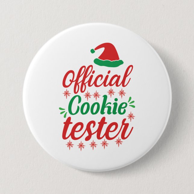 Xmas Art Official Cookie Tester 7.5 Cm Round Badge (Front)