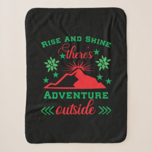Xmas Art There Is Adventure Outside Sherpa Blanket