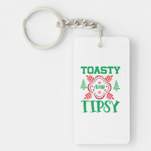 Xmas Art Toasty And Tipsy Key Ring