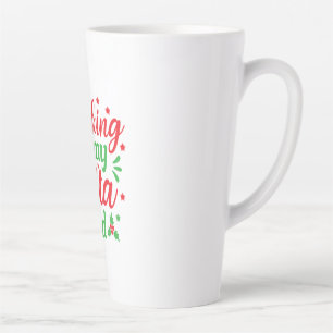 Xmas Art Working On My Santa Bod Latte Mug