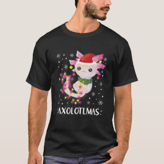 Xmas Axolotlmas Fish Christmas Lights Axolotl Liza T-Shirt