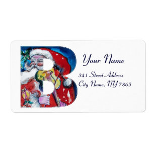 XMAS B LETTER /SANTA  CLAUS WITH VIOLIN MONOGRAM