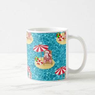xmas beach santa claus coffee mug