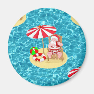 xmas beach santa claus magnet