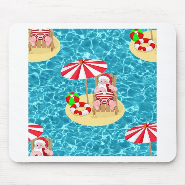 xmas beach santa claus mouse mat (Front)