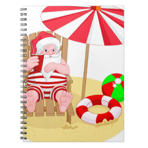xmas beach santa claus notebook