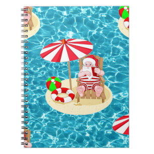 xmas beach santa claus notebook