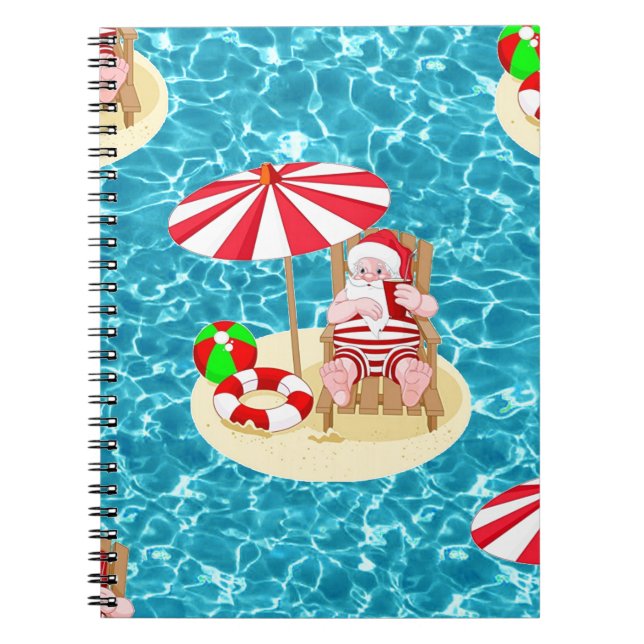 xmas beach santa claus notebook (Front)