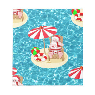xmas beach santa claus notepad