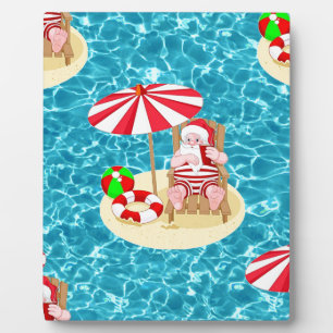 xmas beach santa claus plaque
