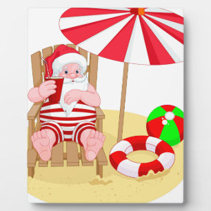 xmas beach santa claus plaque