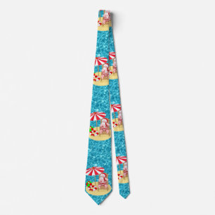xmas beach santa claus tie