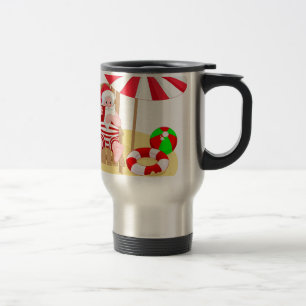 xmas beach santa claus travel mug