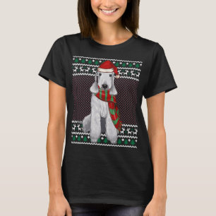 Xmas Bedlington Terrier Dog Santa Hat Ugly Christm T-Shirt