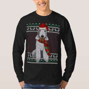 Xmas Bedlington Terrier Dog Santa Hat Ugly Christm T-Shirt
