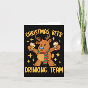 Xmas Beer Drinking Team Reinbeer Holiday Christmas Card