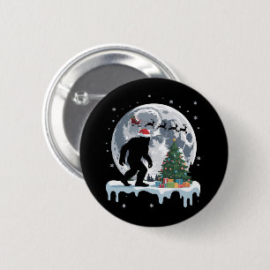 Xmas Bigfoot Santa Tree Sleigh Moon Reindeer Snow 6 Cm Round Badge