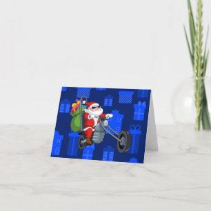 xmas biker santa claus invitation