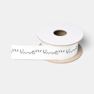 XMAS Black and White Trendy Pattern Satin Ribbon