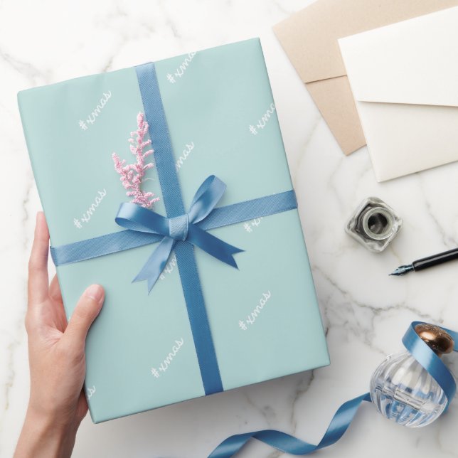 Xmas Blue And White Modern Pattern Wrapping Paper (Gifting)