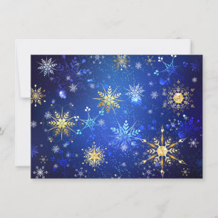 XMAS Blue Background with Golden Snowflakes