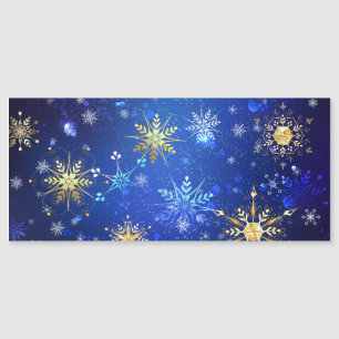 XMAS Blue Background with Golden Snowflakes