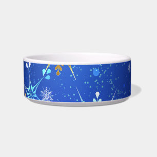 XMAS Blue Background with Golden Snowflakes Bowl