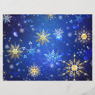 XMAS Blue Background with Golden Snowflakes Programme